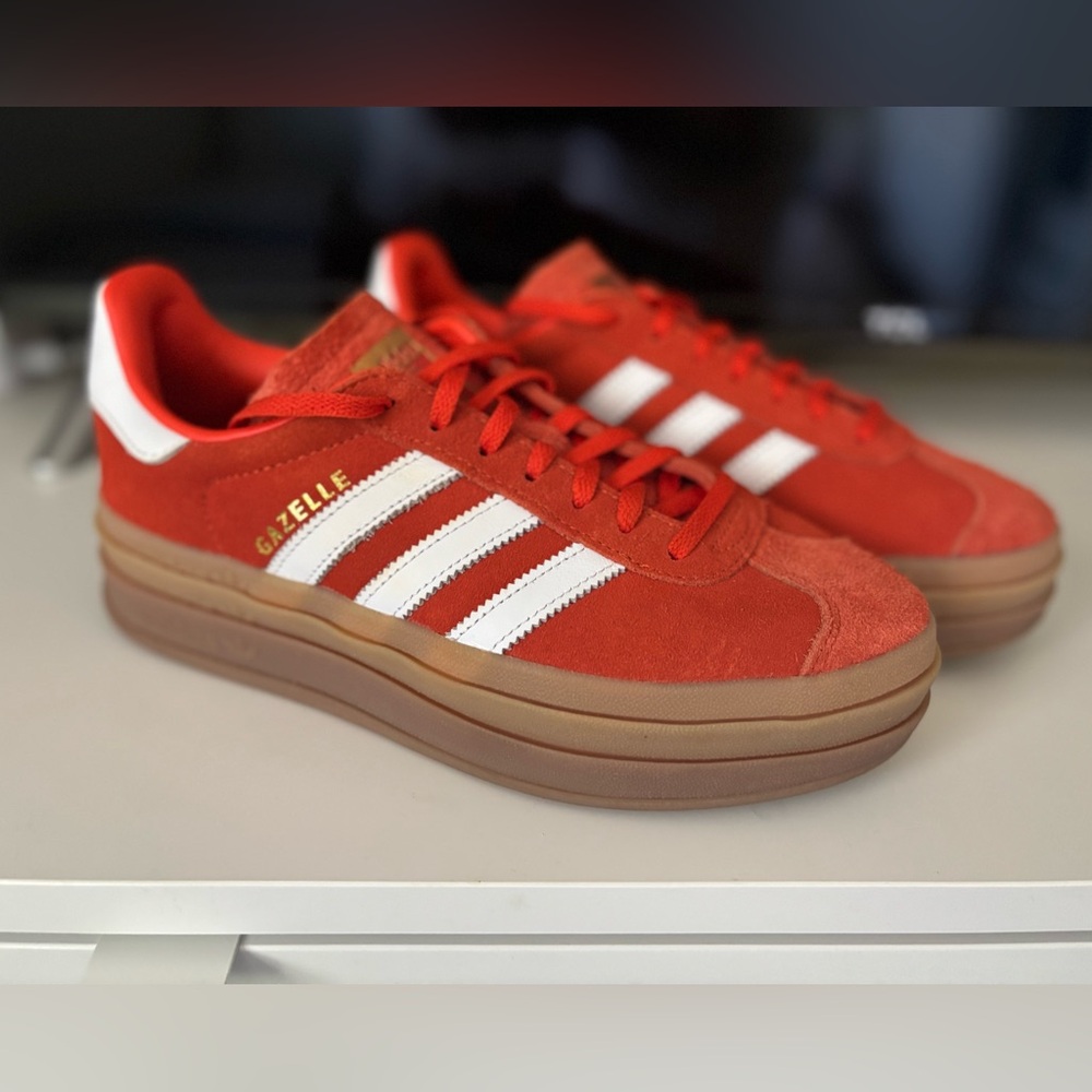 Adidas Gazelle Bold Orange and White Sneakers